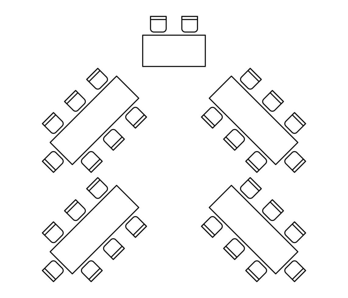 Herringbone seating layout